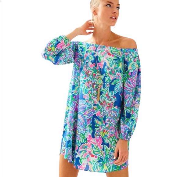 Lilly Pulitzer Dresses & Skirts - Lilly Pulitzer Adira Off Shoulder Silk Dress XXS